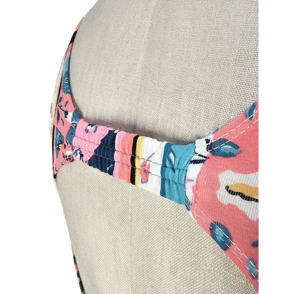 Gilda Marx Kid VTG 80s Pastel Patchwork Cotton Biketard Unitard Open Back Size L